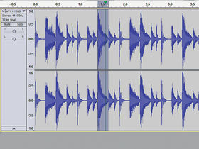 How to cut a drum hit out of a loop in Audacity