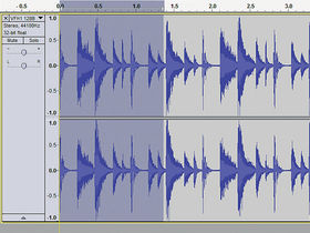 How to cut a drum hit out of a loop in Audacity