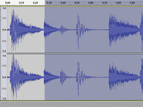 How to cut a drum hit out of a loop in Audacity