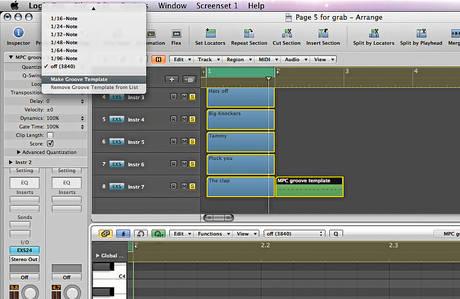 Logic groove template