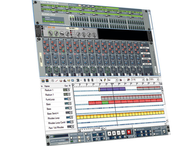 The original Reason GUI, released in November 2000.