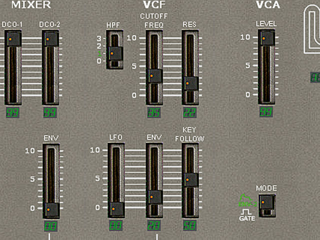Have a play with the patch so far. It's reminiscent of an old-school jungle sub bass, quite similar to the sound used in Trust Me by Roni Size. If you slide Env on the second row of the VCF section up to 20, it instantly starts to sound like an old rave sound, though not quite as punchy as the one used in Full Throttle. For garage vibes, push Envelope-1's Attack up to 50.