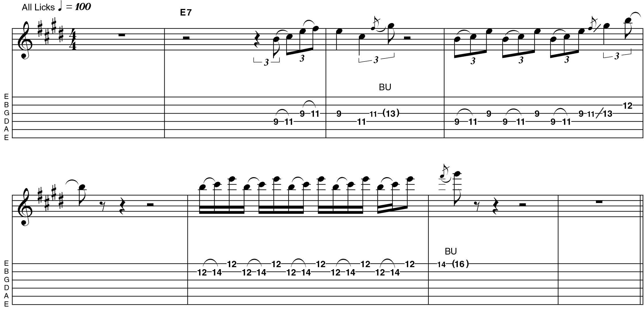 Guitar lick for