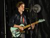 Andrew VanWyngarden gurns it up, St Blues guitar in hand, at last year's second annual All Points West Music & Arts Festival at Liberty State Park, New Jersey
