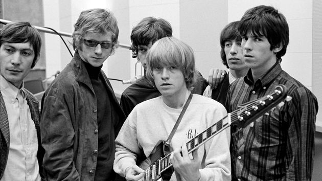 Oldham (second from left) with The Rolling Stones