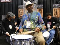 NAMM 2012 VIDEO: Bernard Purdie on the Calzone Case Company stand