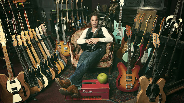 Big Wreck's Ian Thornley surrounded by guitar goodness. And to think, he's still waiting to be paid.