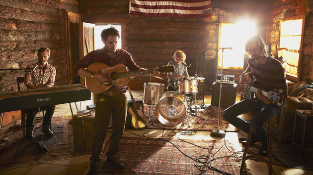 Dawes (from left: Tay Strathairn, Taylor Goldsmith, Griffin Goldsmith and Wylie Gelber) hit the road with Bob Dylan before the release of Stories Don't End