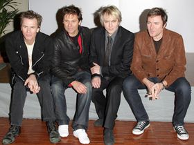 Duran Duran in studio with producer Mark Ronson