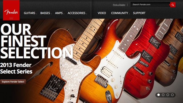 Check out Fender's new online presence, it's got both bells and whistles...