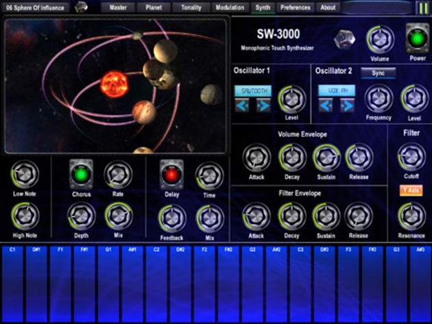 Dream Theater's Jordan Rudess releases new iOS app, SpaceWiz SpaceWiz screenshot