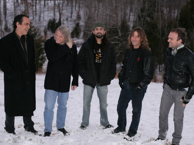 Outstanding in their field: Neal Morse, Steve Morse, Mike Portnoy, Dave LaRue and Casey McPherson