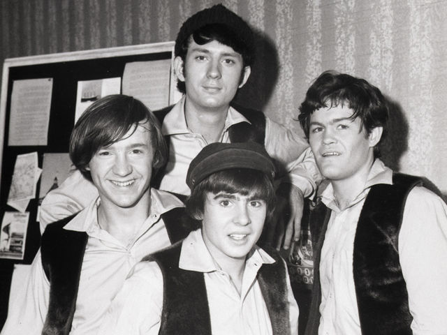 Davy Jones (bottom center) with (from left) Peter Tork, Mike Nesmith and Micky Dolenz