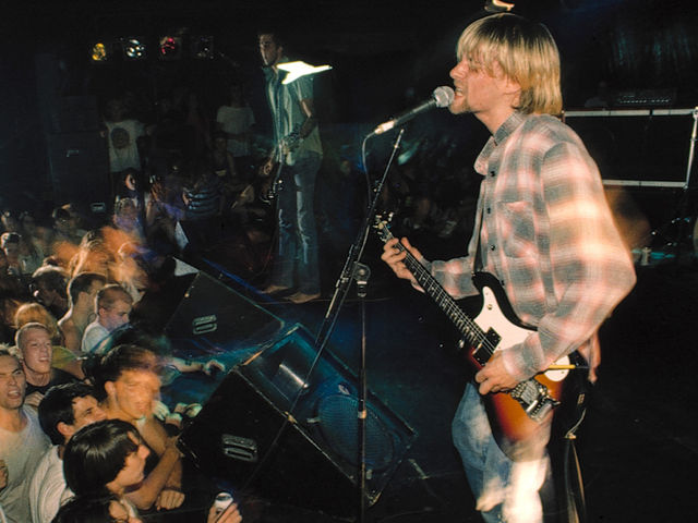 Kurt Cobain performs with Nirvana in Seattle, 1990