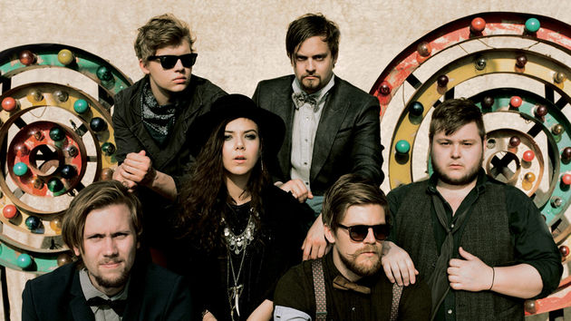 Big band, big sound. Brynjar Leifsson (second from left) with Of Monsters And Men