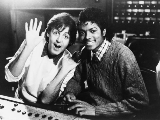 McCartney and Jackson in the studio