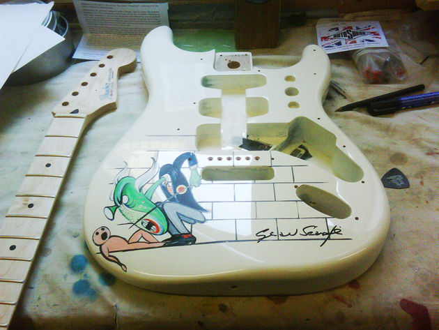 The Wall Stratocaster finished by Gerald Scarfe