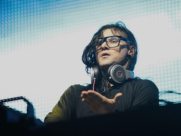 Skrillex performs at Lollapalooza 2012.