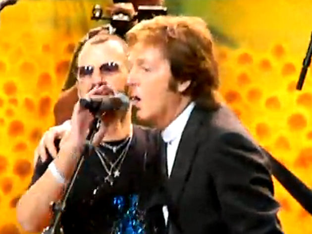 "Da da da da da dah da dat!" Macca joins Ringo for a rousing 'Birthday'