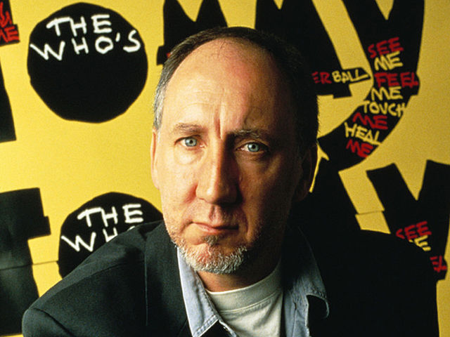 The Who legend pictured next to a Tommy hoarding in the early 1990s
