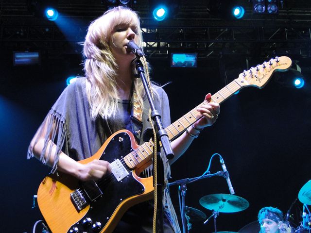 Lauren Larson on stage with her mid-'70s Telecaster Custom