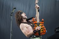 Me and my guitar with Steel Panther's Satchel