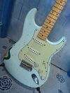 Sonic Blue over Candy Green, '60s Custom Relic pickups. Our favourite of the day... a monster guitar!