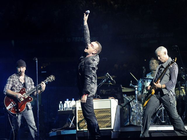 U2 onstage Live at the Giants stadium, New Jersey, September 2009