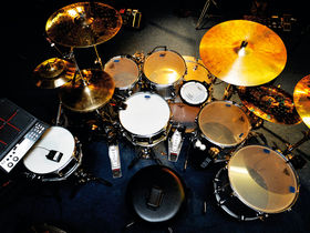 Eric Hernandez's Bruno Mars drum setup in pictures