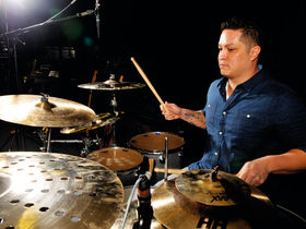 Eric Hernandez's Bruno Mars drum setup in pictures