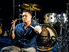 Eric Hernandez's Bruno Mars drum setup in pictures
