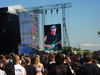 Killswitch guitarist Adam Dutkiewicz pulls a wicked face over on the main stage