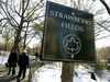 The entrance to John Lennon's 'Strawberry Fields' memorial in New York's Central Park