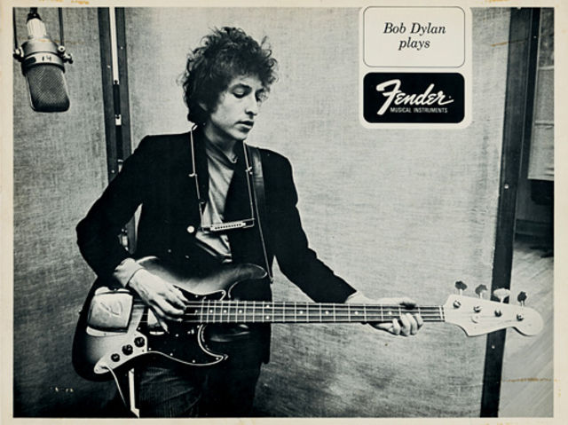 Mid 1960s Bob Dylan Plays Fender postcard