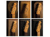 Top row L-R: 1950 Broadcaster, 1953 Telecaster, 1959 Esquire Custom. Bottom row L-R: 1963 Telecaster Custom, 1966 Telecaster, 1970 Telecaster