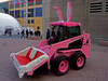 The dancing pink JCB