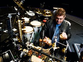 Mark Mclean and Lea Mullen's George Michael drum and percussion setup in pictures