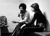 Jimi and Mick chillin' backstage ((Eddie Kramer))