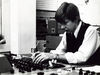 21-year-old Ken Scott behind a four-track desk at EMI Studios, 1968