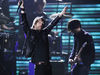 Performing at the Grammy awards.
