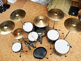 Luke Johnson's Lostprophets drum setup in pictures