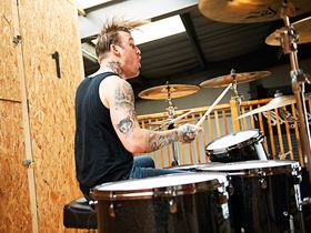 Luke Johnson's Lostprophets drum setup in pictures