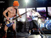 Flea and Anthony Kiedis get down at the Hard Rock in Las Vegas, 2002