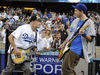 Flea and Josh Klinghoffer performing at Dodger Stadium in Los Angeles, 2010
