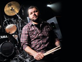 Brandon Barnes's Rise Against drum setup in pictures
