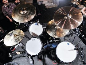 Brandon Barnes's Rise Against drum setup in pictures