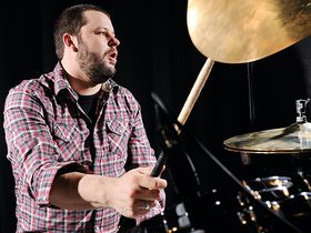 Brandon Barnes's Rise Against drum setup in pictures