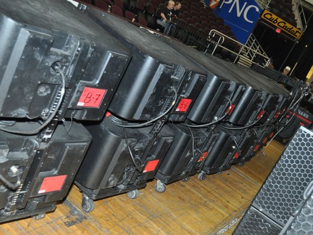 Stage right main speakers