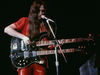 Geddy Lee, on a doubleneck bass/guitar, in 1980