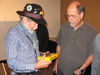 Dave Smith (right) with fellow synth pioneer Don Buchla clutching a Mopho at AES 2008
